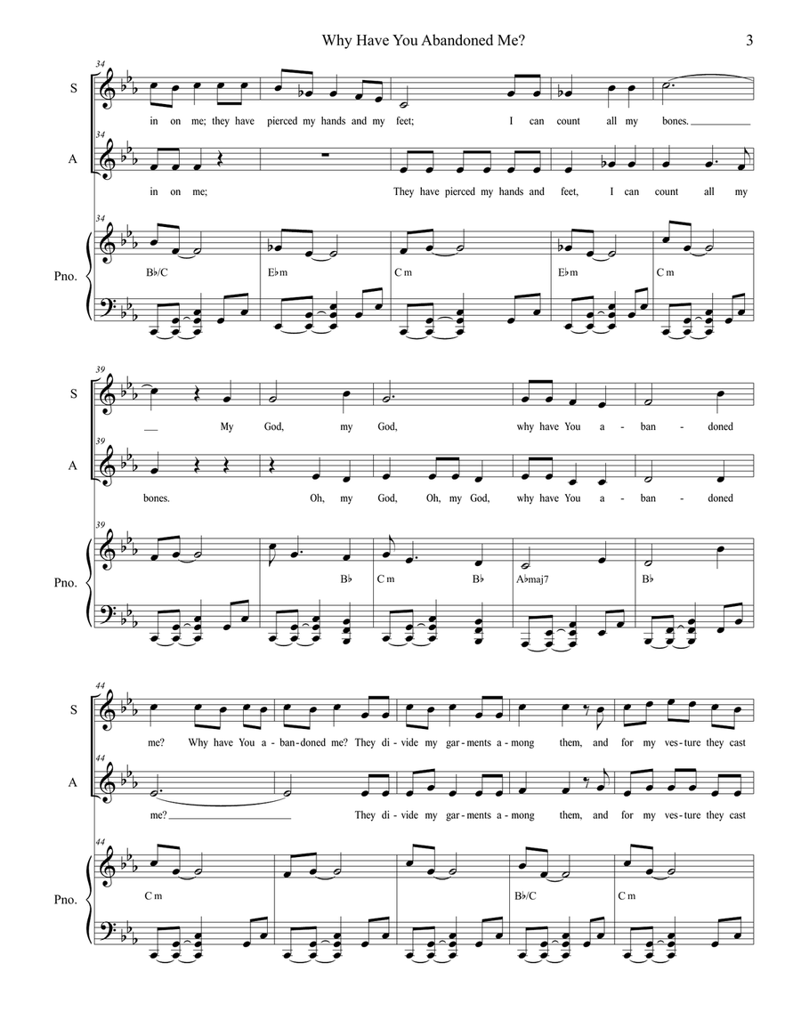 Why Have You Abandoned Me? (for 2-part choir - (SA) SA scores gallery preview page 3