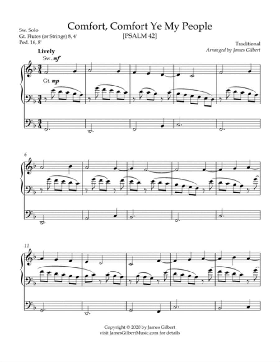 Comfort, Comfort Ye My People Organ Solo scores gallery preview page 2