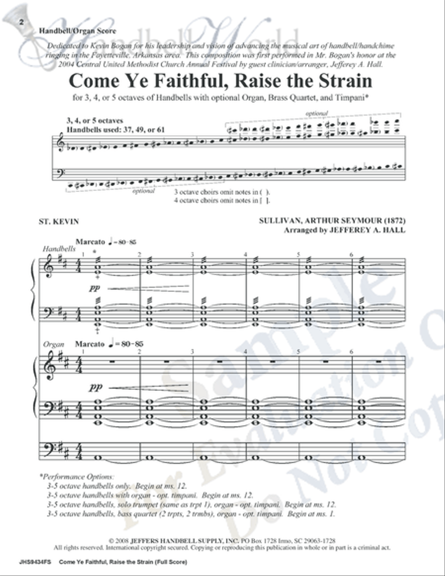 Come Ye Faithful Raise the Strain 5-Octaves scores gallery preview page 2