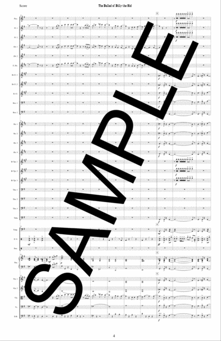 (the) Ballad Of Billy The Kid Large Ensemble scores gallery preview page 4