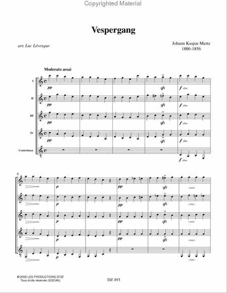 Vespergang Vespergang Guitar Ensemble scores gallery preview page 2