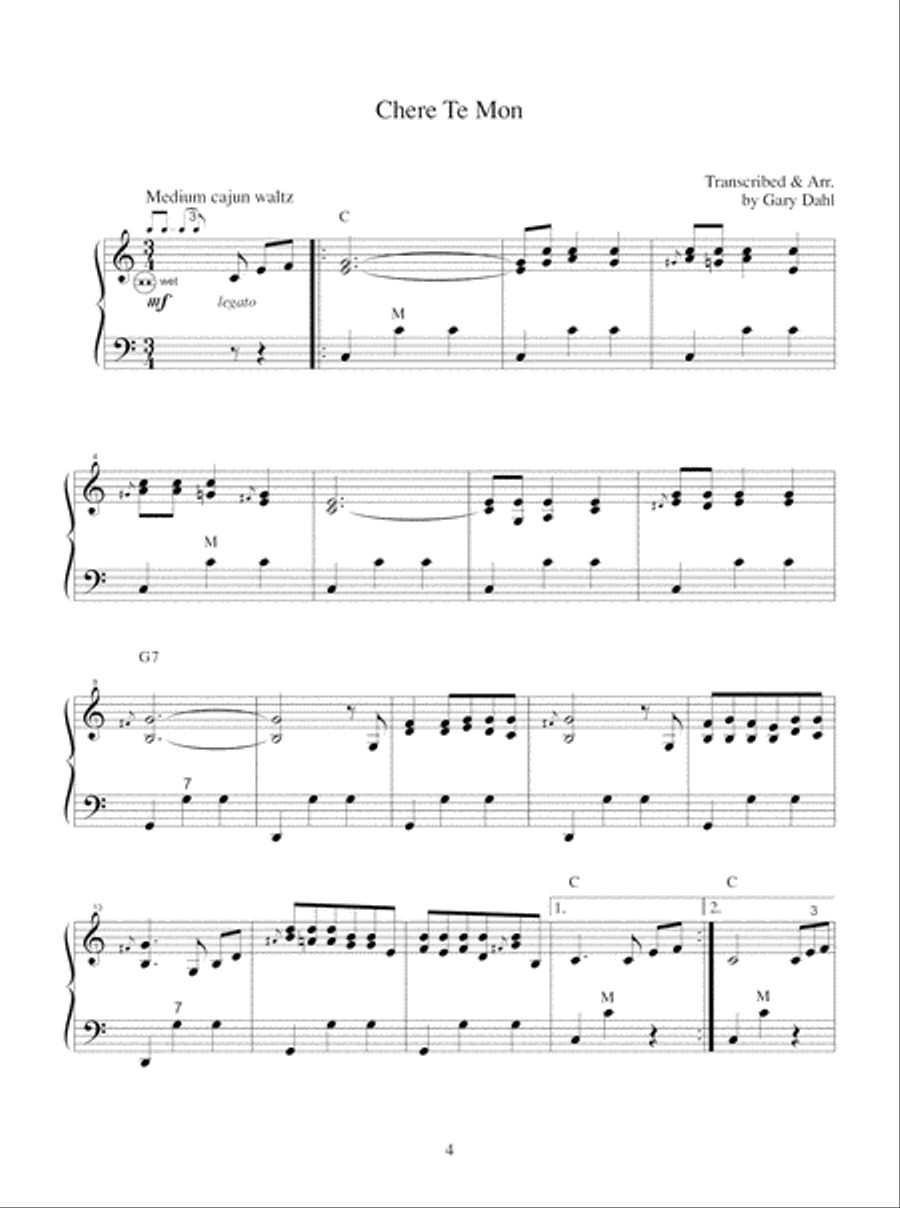 Cajun accordion outlet sheet music