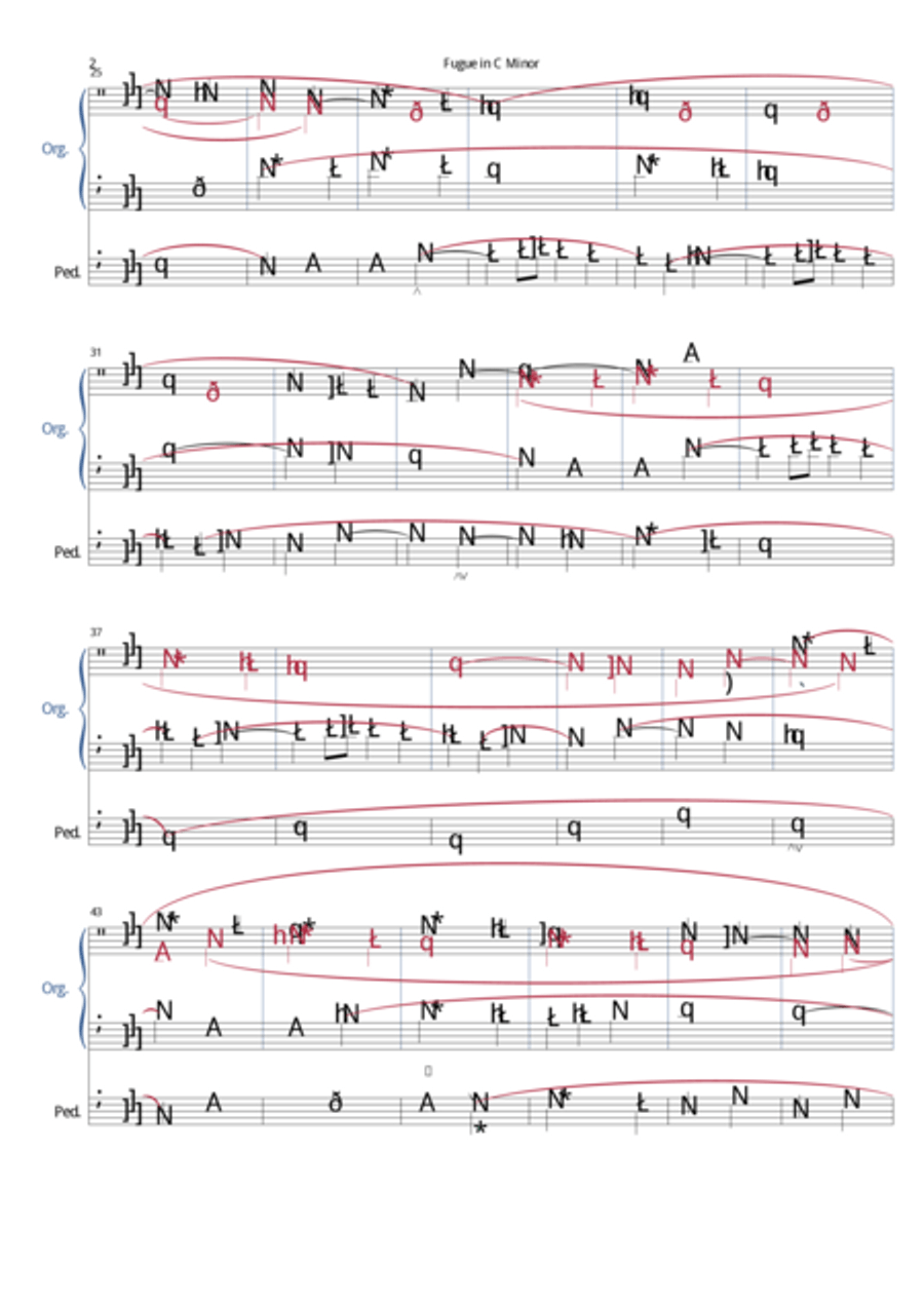 Jan Zach - Fugue in C Minor Organ Solo scores gallery preview page 3
