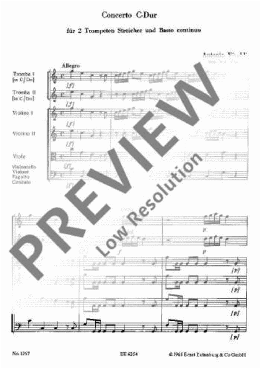 Concerto C major Trumpet Duet scores gallery preview page 5