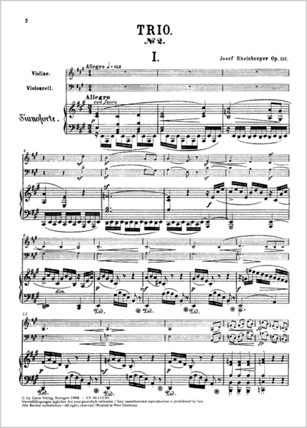 Piano Trio No. 2 in A major (Klaviertrio Nr. 2 in A)