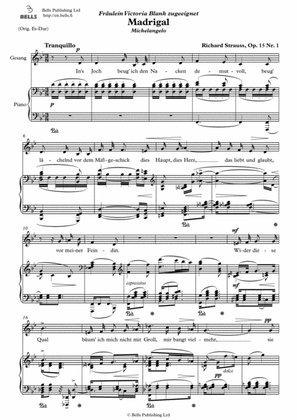 Madrigal, Op. 15 No. 1 (B-flat Major)