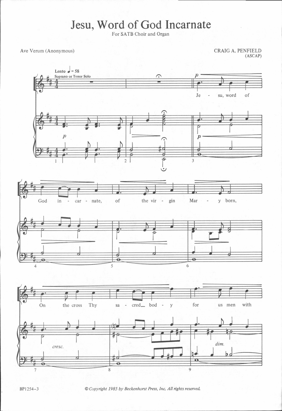 Jesu, Word of God Incarnate 4-Part scores gallery preview page 2