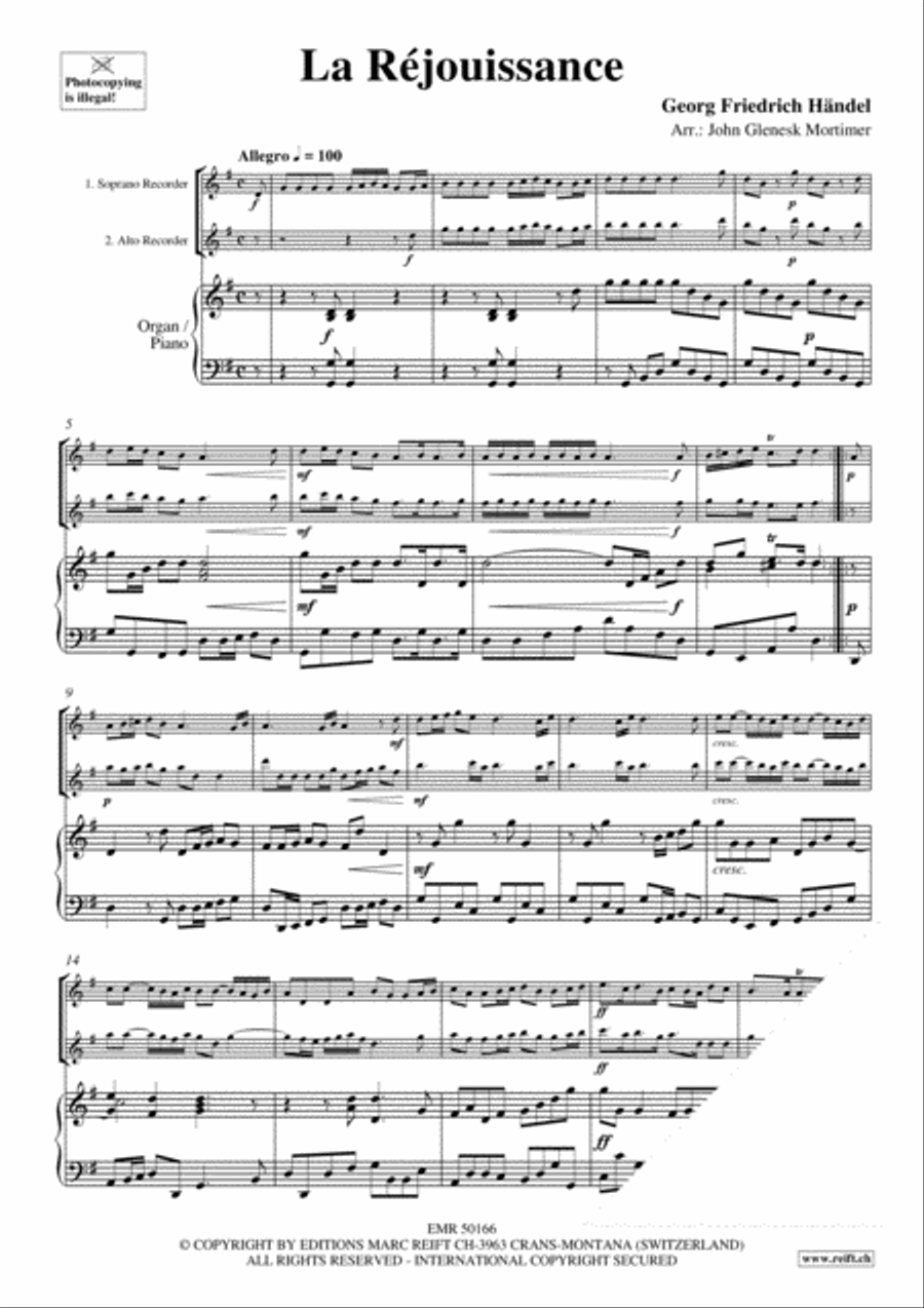 La Rejouissance Soprano Recorder scores gallery preview page 3