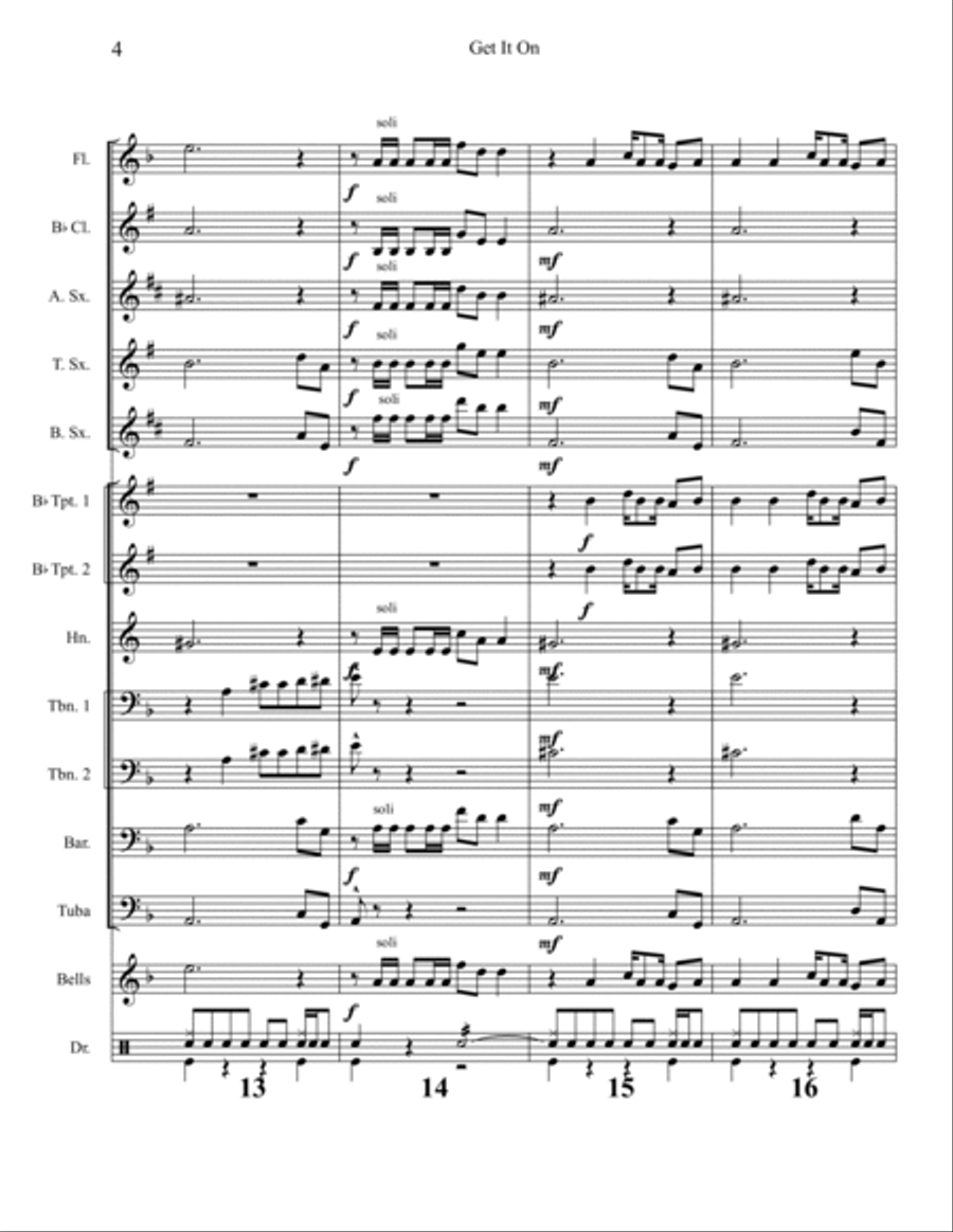 Get It On (In The Morning) Marching Band scores gallery preview page 4