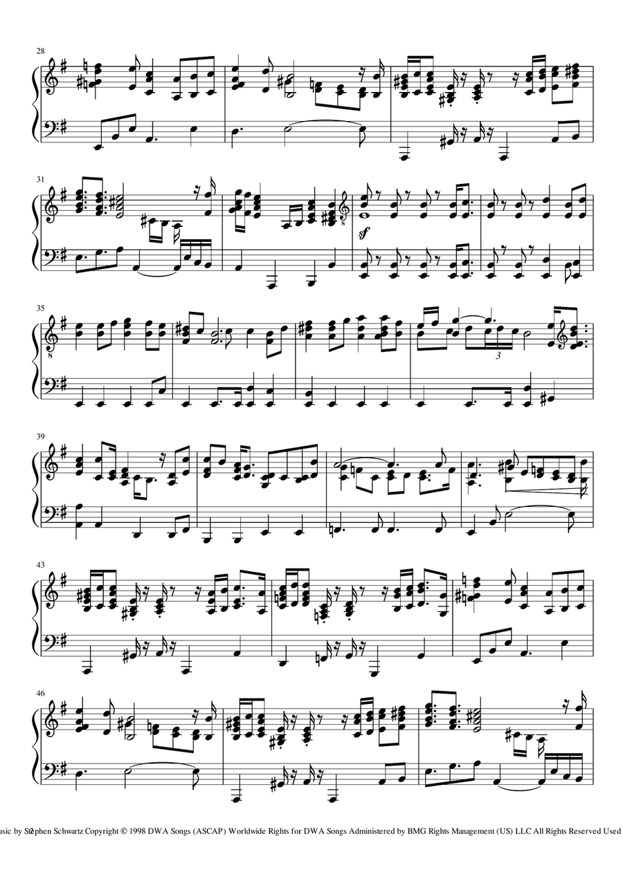 Deliver Us from THE PRINCE OF EGYPT Easy Piano scores gallery preview page 2