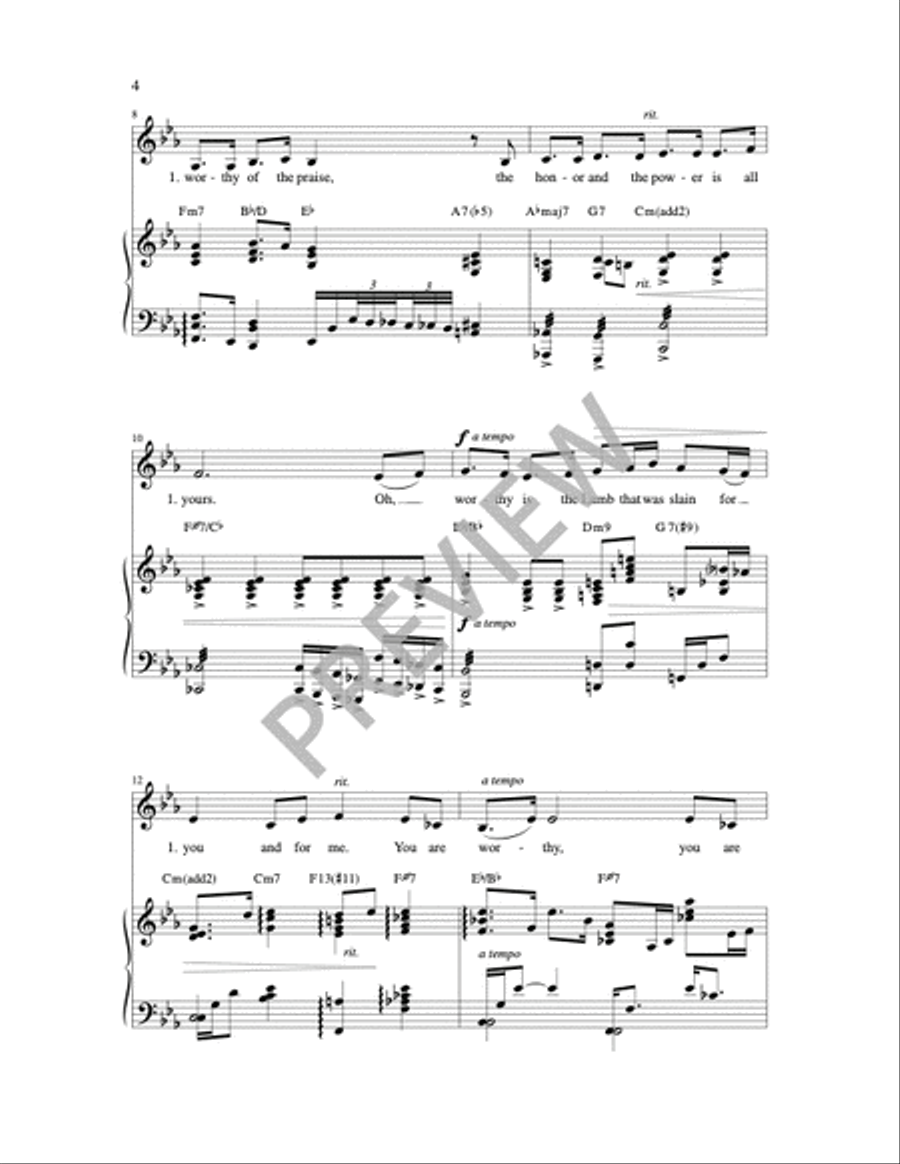 You Are Worthy 4-Part scores gallery preview page 11
