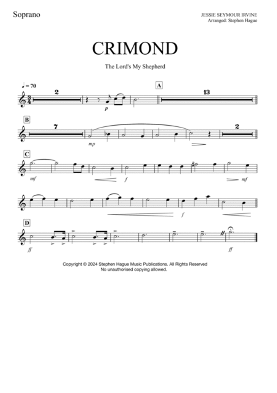 Crimond (The Lord’s My Shepherd) Brass Band scores gallery preview page 6