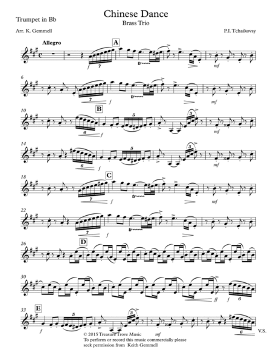 Chinese Dance (Nutcracker Suite): Brass Trio Brass Trio scores gallery preview page 6