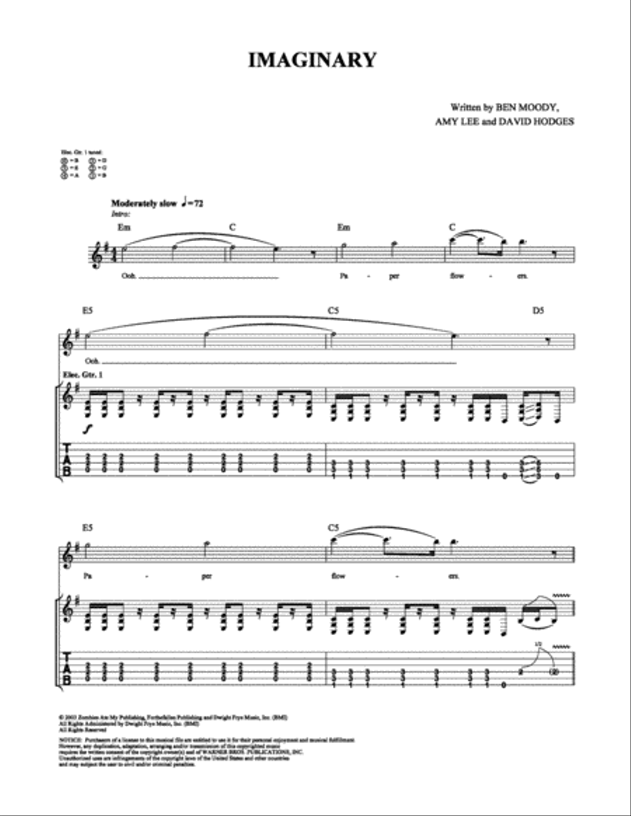 Imaginary Electric Guitar scores gallery preview page 1