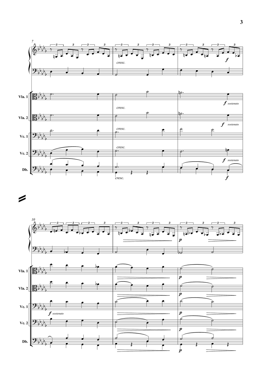 Cantique de Jean Racine (Canticle of Jean Racine) for Harp, SATB Choir and String Orchestra 4-Part scores gallery preview page 4