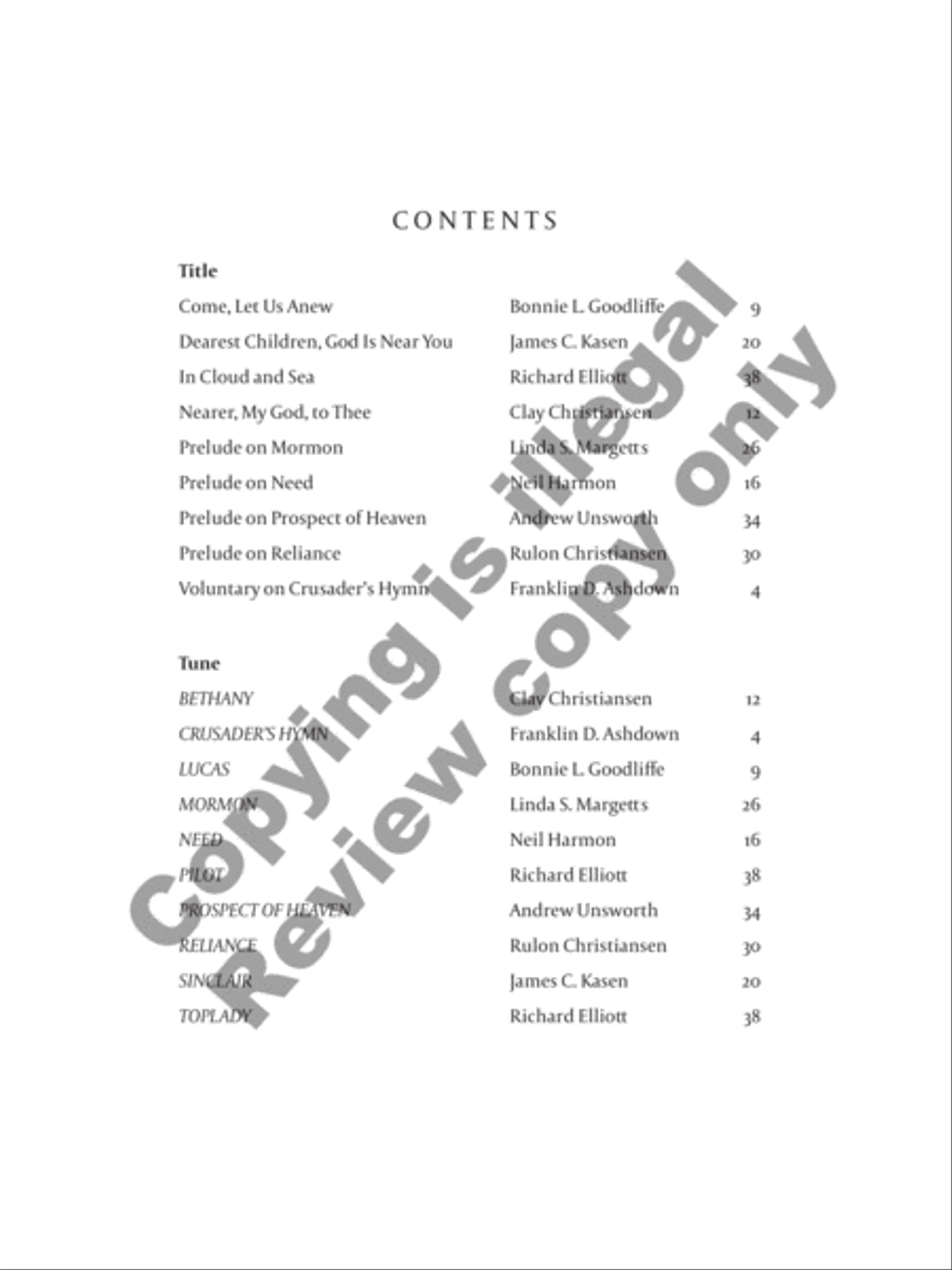 Reflections: Nine Hymn Arrangements Celebrating 150 Years of Organ Music in Salt Lake City Organ scores gallery preview page 3