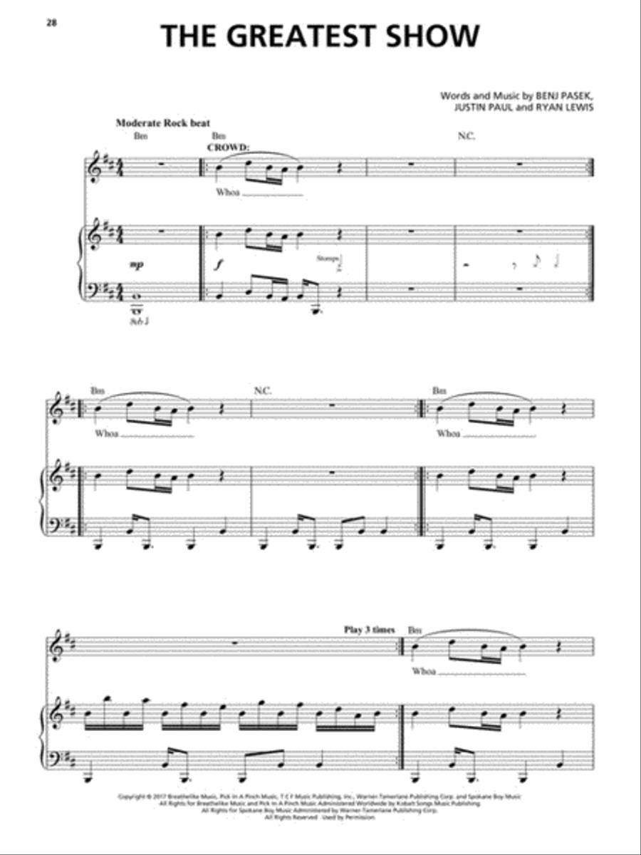 The Greatest Showman Voice scores gallery preview page 5