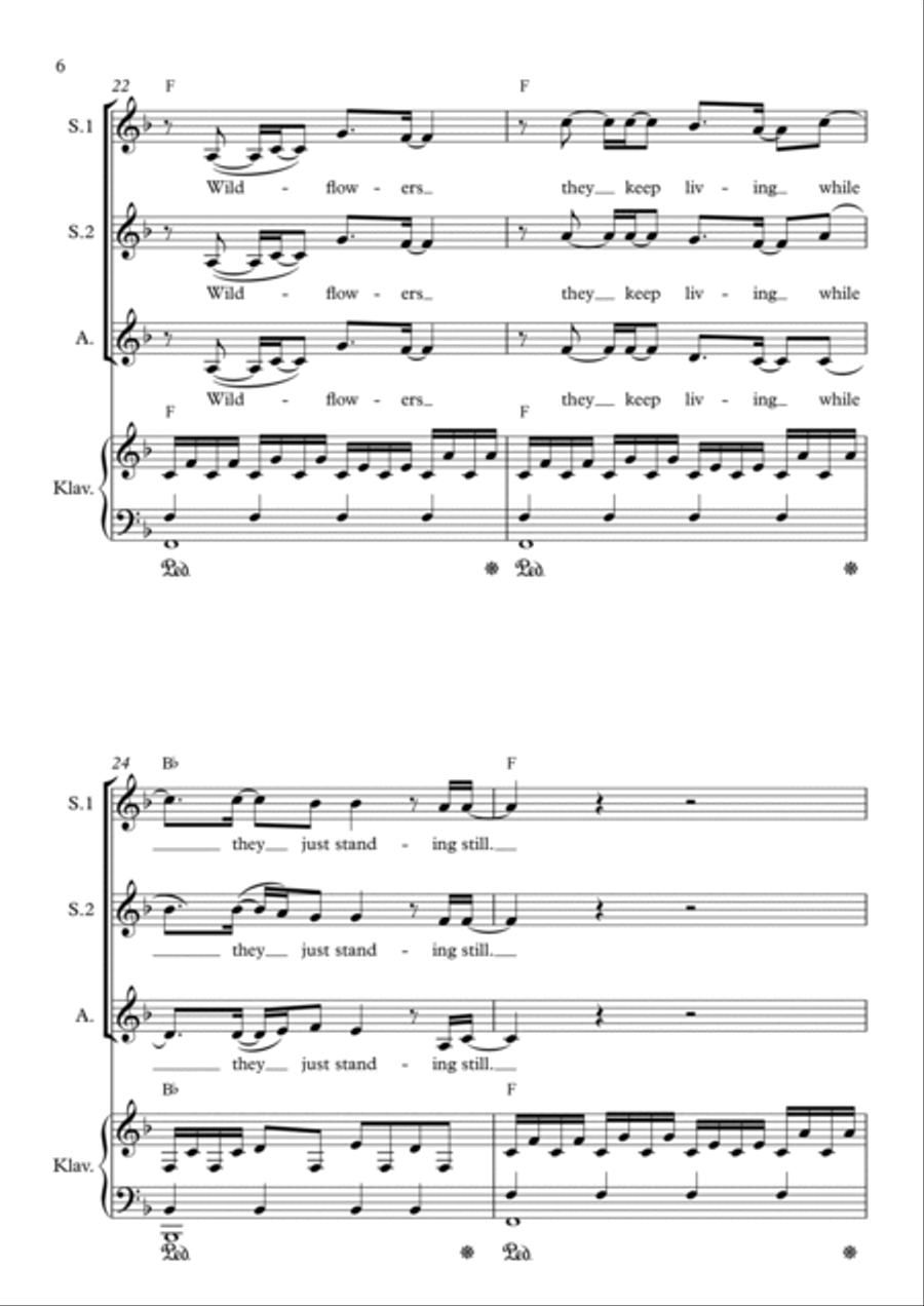 Cover Me In Sunshine SSA scores gallery preview page 6