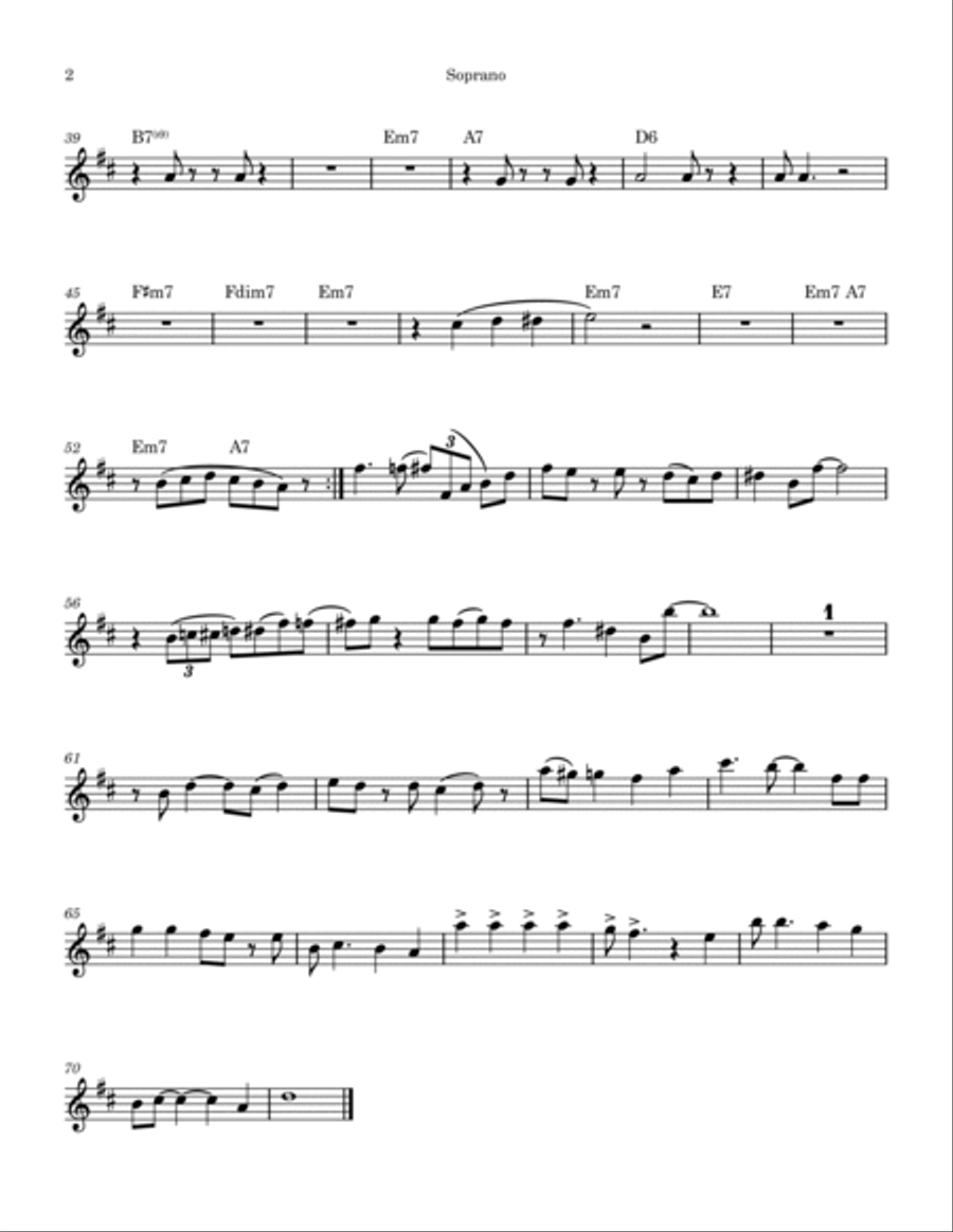 You're Nobody 'til Somebody Loves You Saxophone Quartet scores gallery preview page 6