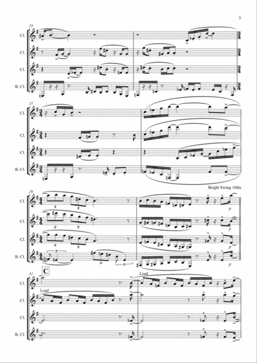 A Night In Tunisia Woodwind Quartet scores gallery preview page 5
