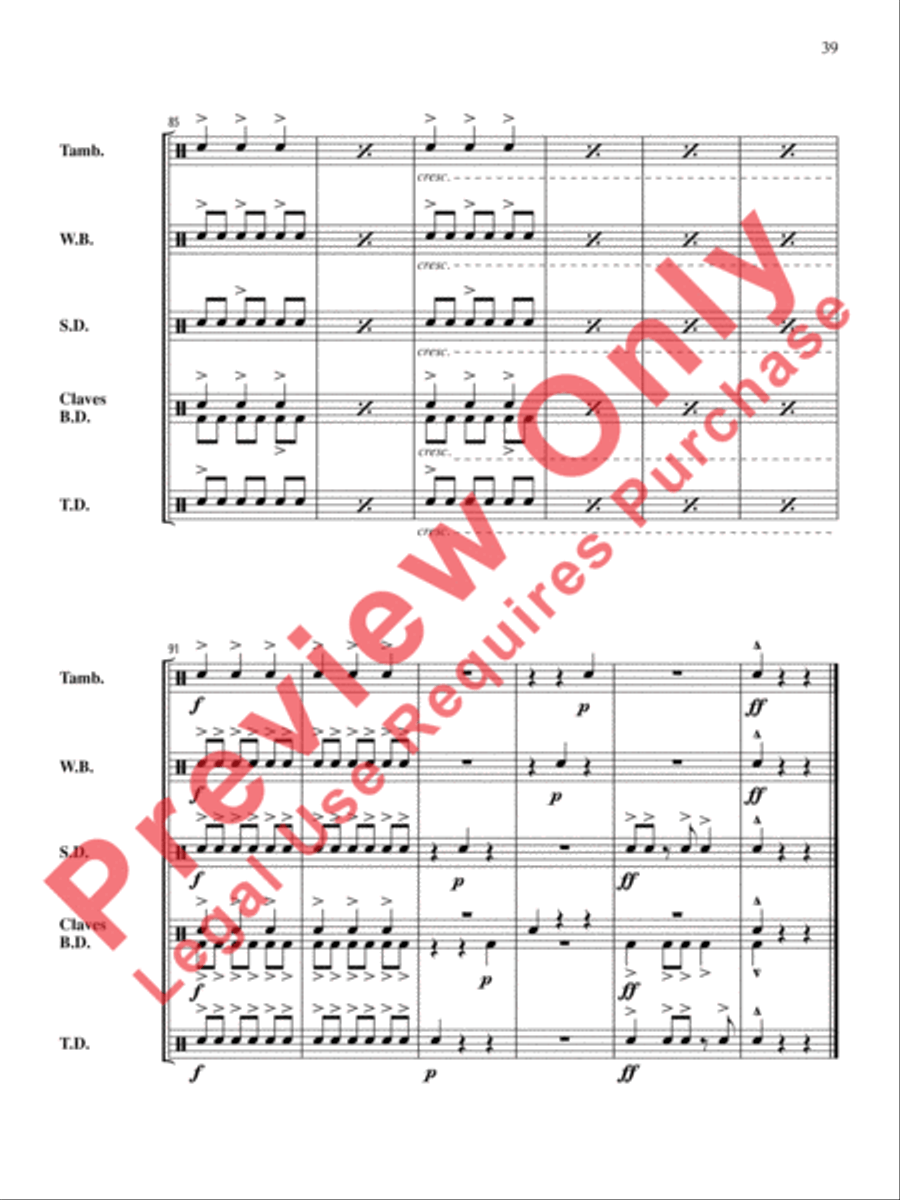 The Anthony J. Cirone Intermediate Percussion Ensemble Collection Percussion Ensemble scores gallery preview page 40