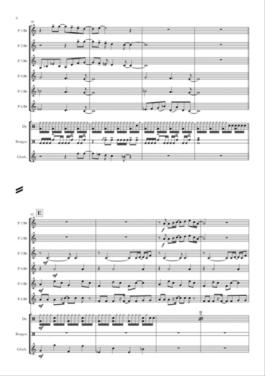 Sunday Bloody Sunday Concert Band scores gallery preview page 6