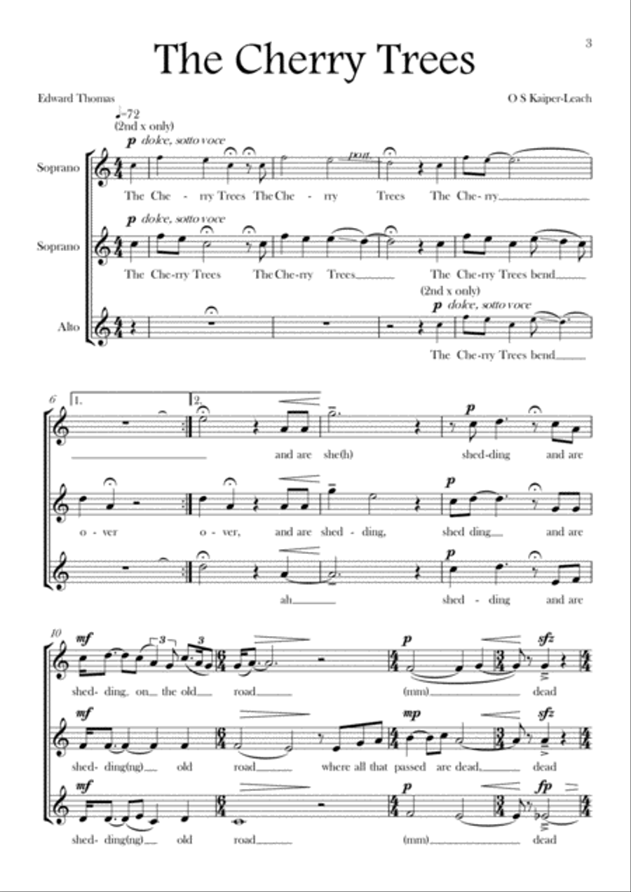 The Cherry Trees (SSA) SSA scores gallery preview page 3