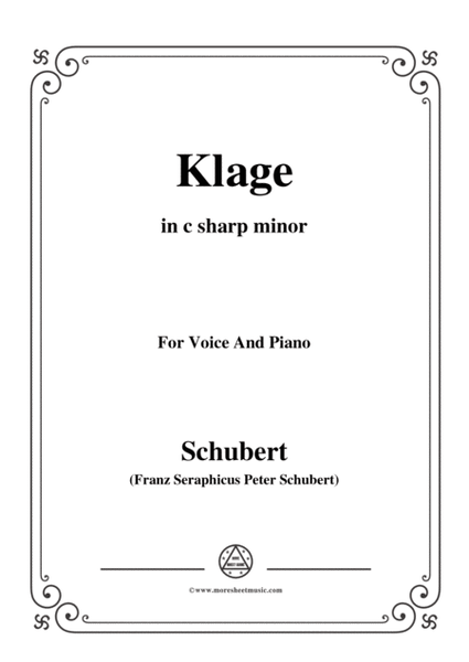 Schubert-Klage,in c sharp minor,for Voice&Piano image number null