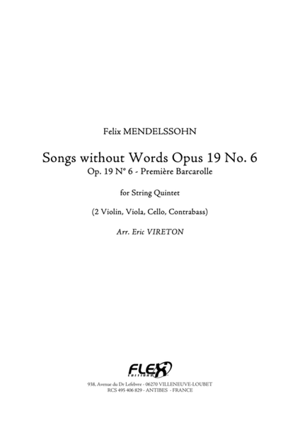 Songs without Words Opus 19 No. 6 image number null