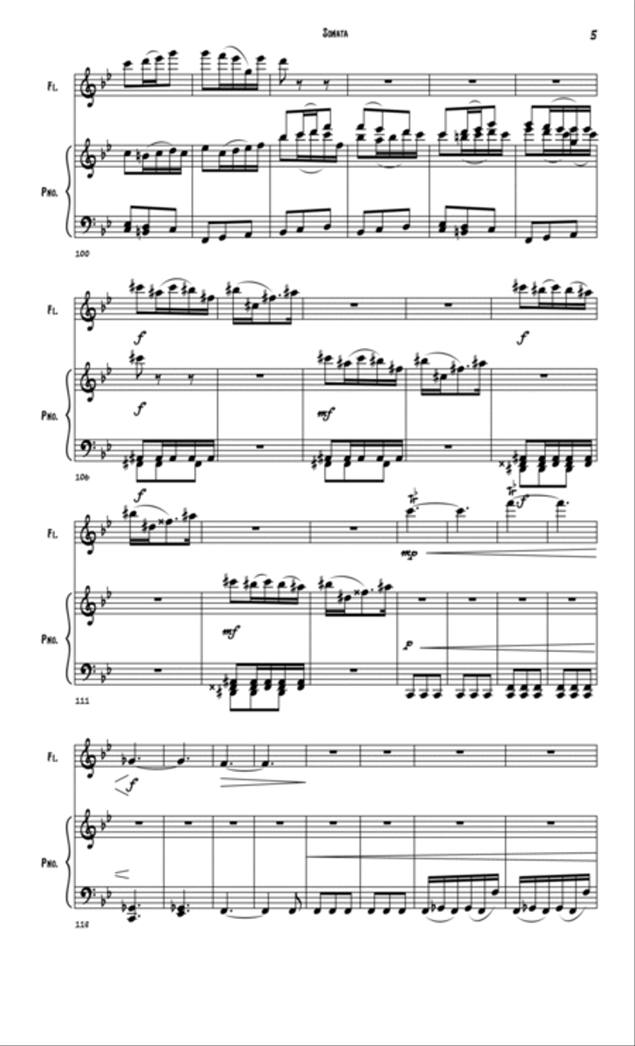 Sonata no.1 - for Flute and Piano (2015) Flute Solo scores gallery preview page 6