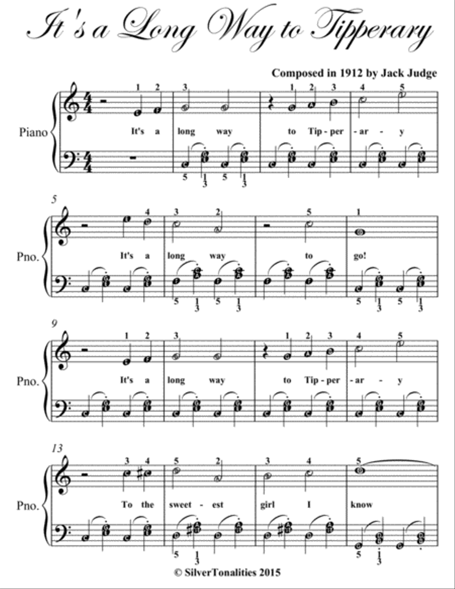 It's a Long Way to Tipperary Easiest Piano Sheet Music Easy Piano scores gallery preview page 2
