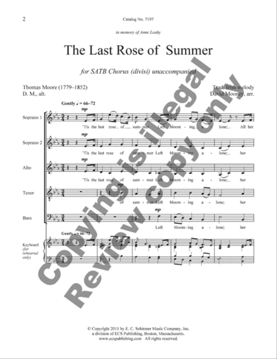 The Last Rose of Summer Divisi scores gallery preview page 8