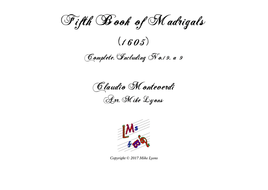 Monteverdi - The Fifth Book of Madrigals (1605) - Complete Woodwind Ensemble scores gallery preview page 1