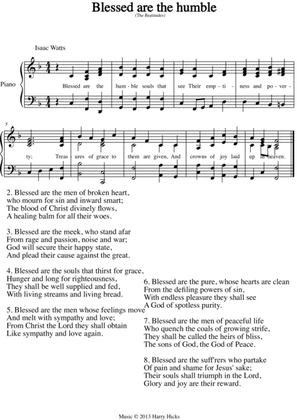 Blessed are the humble. A new tune to a wonderful Isaac Watts hymn.