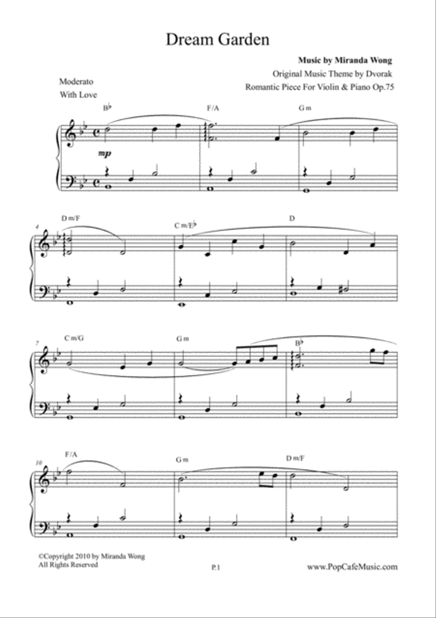 Romantic Piece OP.75 (Dream Garden) by Dvorak - Piano Solo Romantic Piece OP.75 (Dream Garden) by Dvorak - Piano Solo Piano Solo scores gallery preview page 2