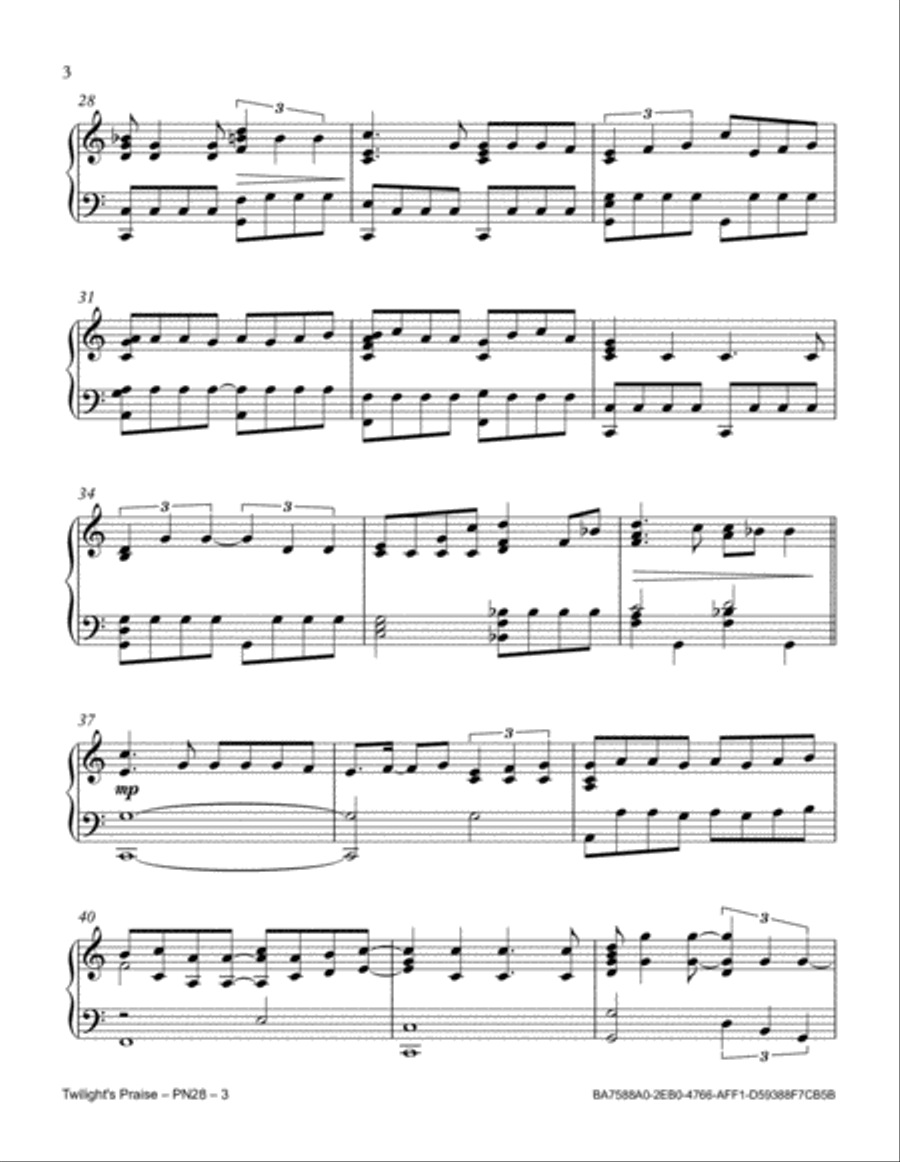 Twilight's Praise Piano Solo scores gallery preview page 4