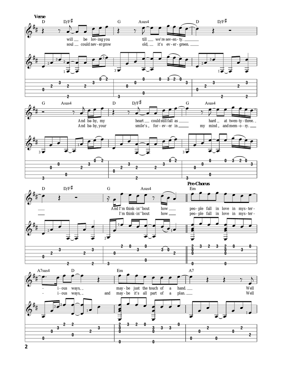 Thinking Out Loud Acoustic Guitar scores gallery preview page 2