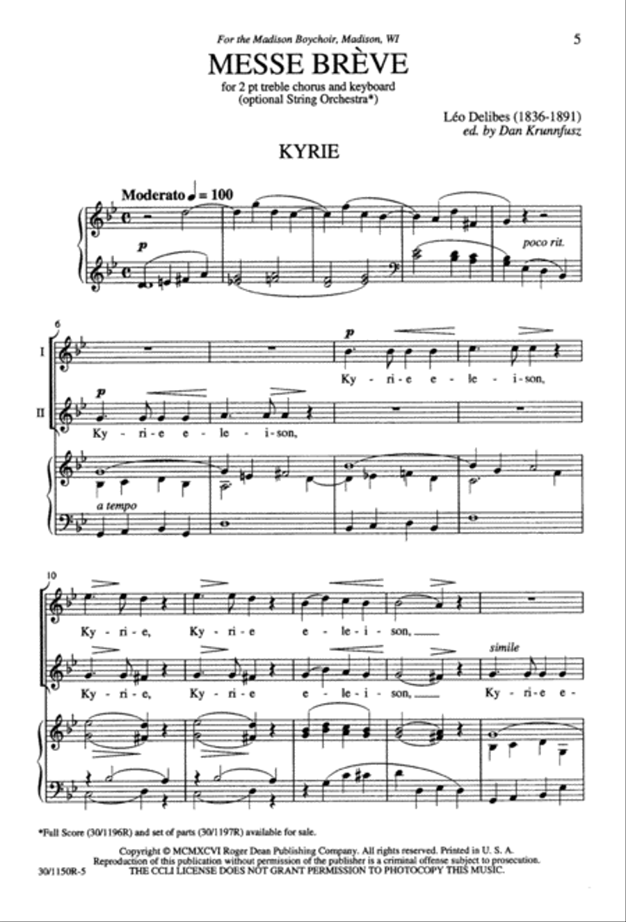 Messe Brève Messe Brève 2-Part scores gallery preview page 6
