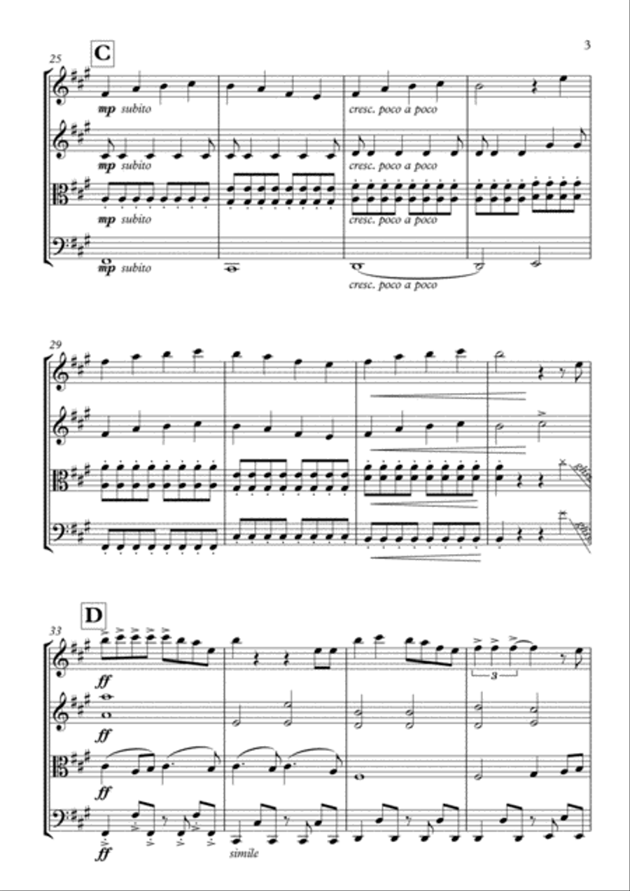 La La La String Quartet scores gallery preview page 3