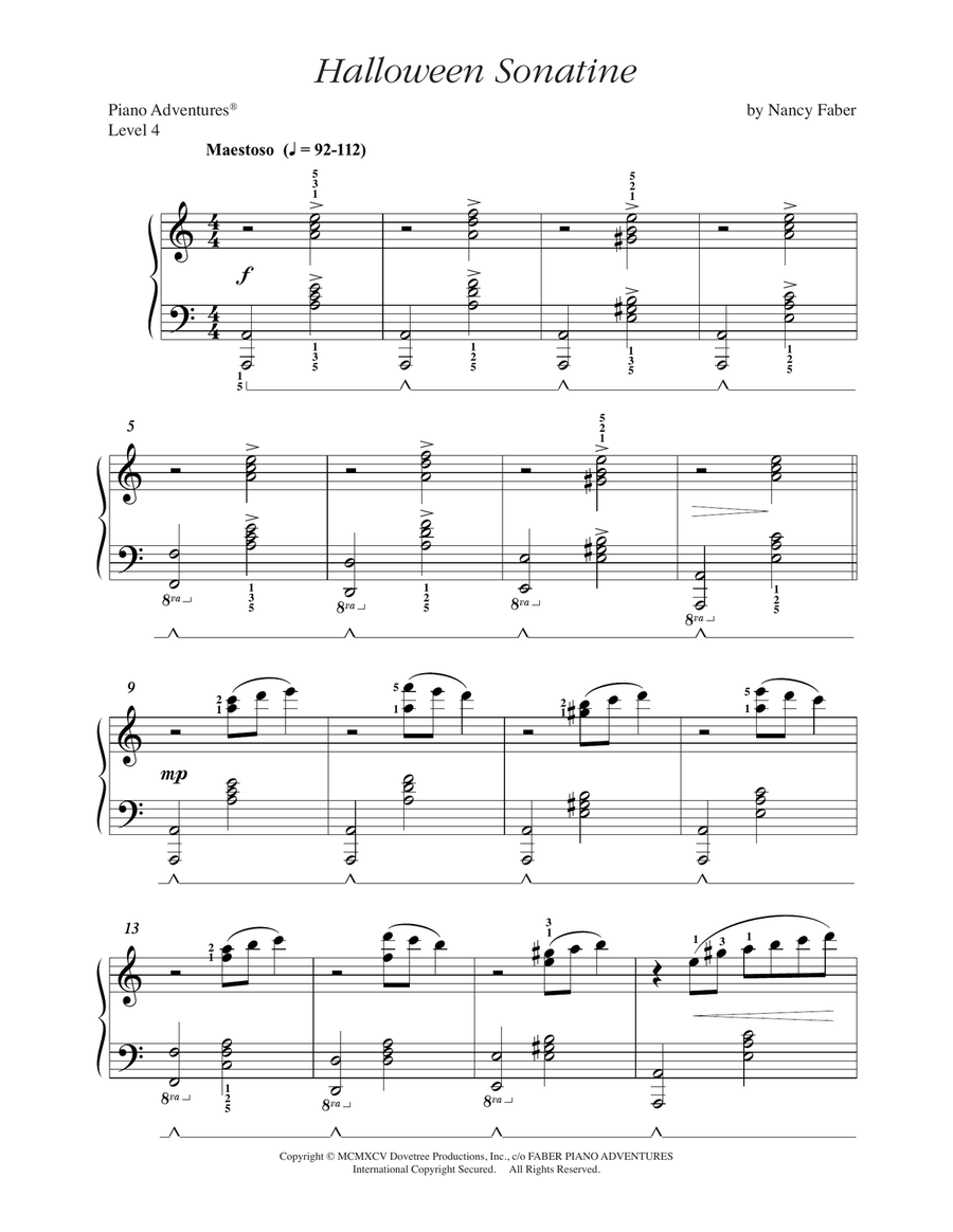 Halloween Sonatine Halloween Sonatine Piano Method scores gallery preview page 1