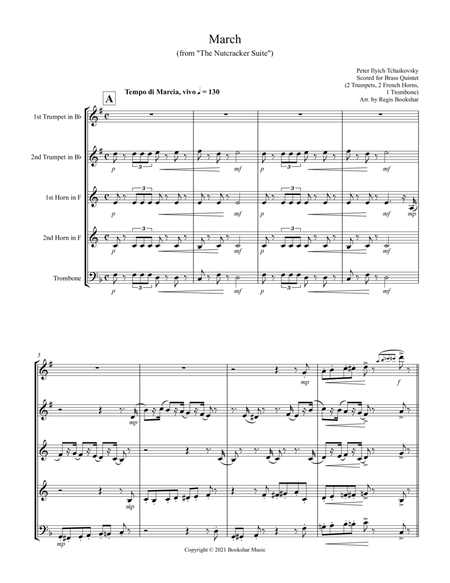 March (from "The Nutcracker Suite") (F) (Brass Quintet - 2 Trp, 2 Hrn, 1 Trb)