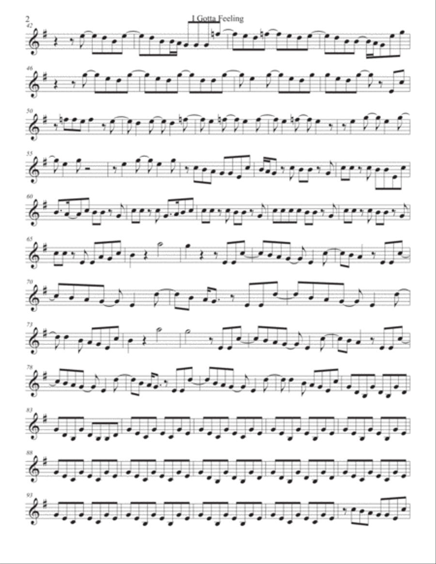 I Gotta Feeling Tenor Saxophone scores gallery preview page 2