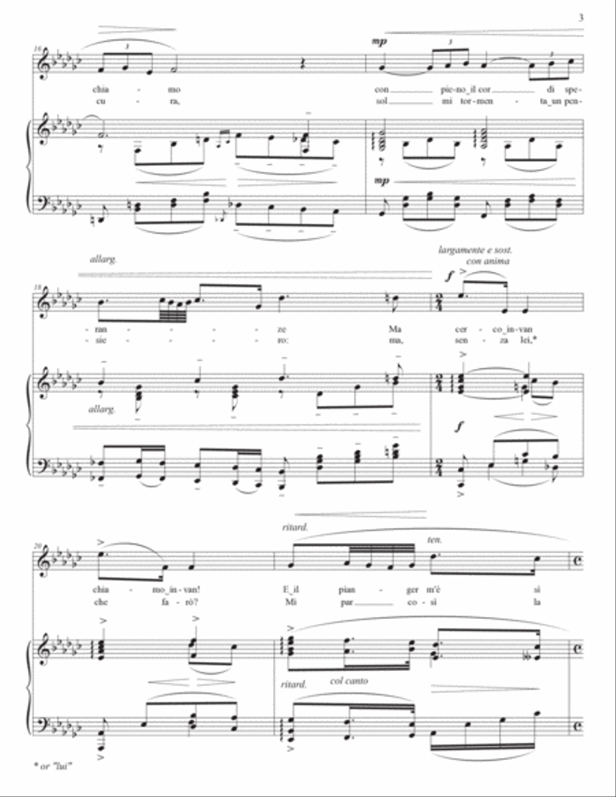DONAUDY: O del mio amato ben (transposed to G-flat major and F major) Voice scores gallery preview page 4