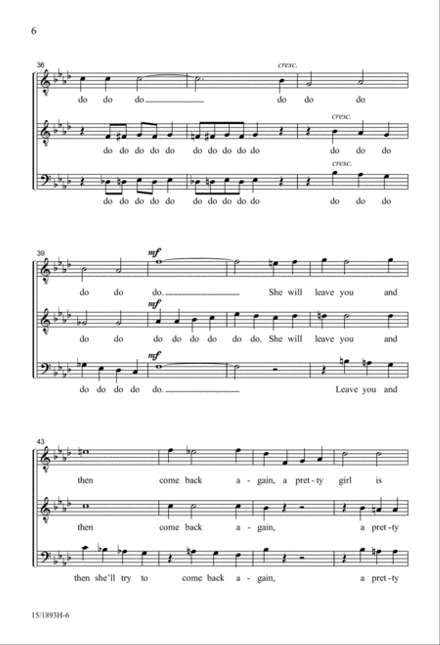 A Pretty Girl is Like a Melody TTB scores gallery preview page 6