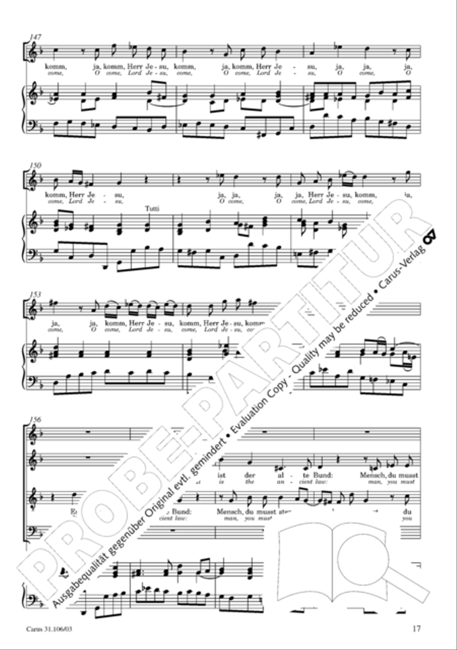 God's own time is the time appointed (Gottes Zeit ist die allerbeste Zeit) 4-Part scores gallery preview page 17