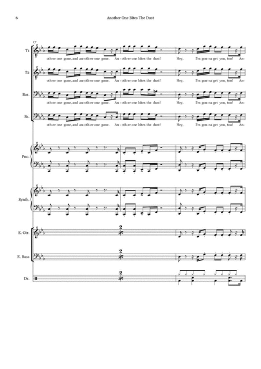 Another One Bites The Dust Small Ensemble scores gallery preview page 6