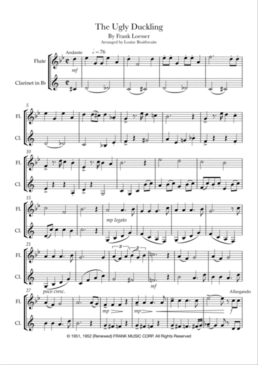 The Ugly Duckling Woodwind Duet scores gallery preview page 2