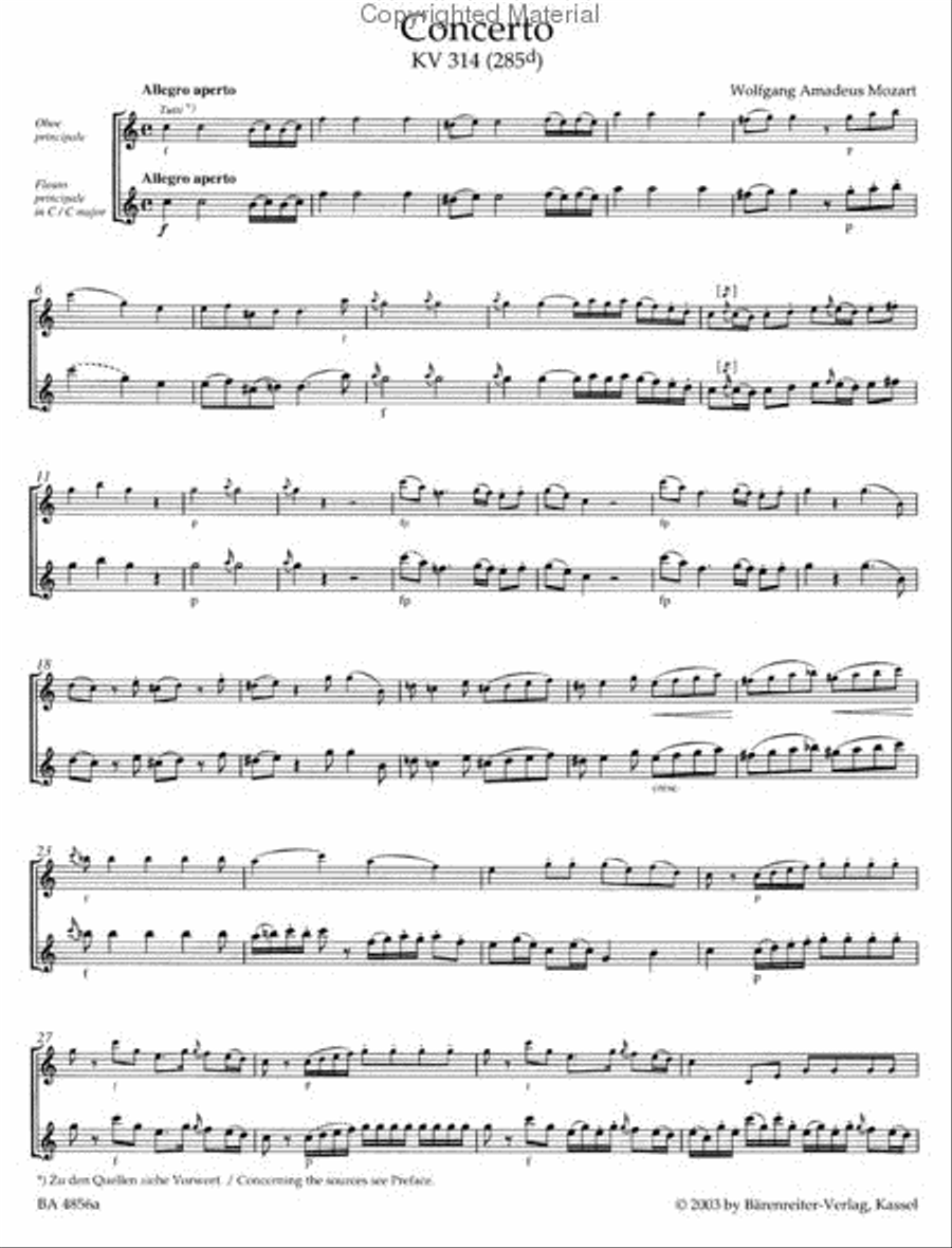 Oboe Concerto In C Major, K. 314 Piano Accompaniment scores gallery preview page 4