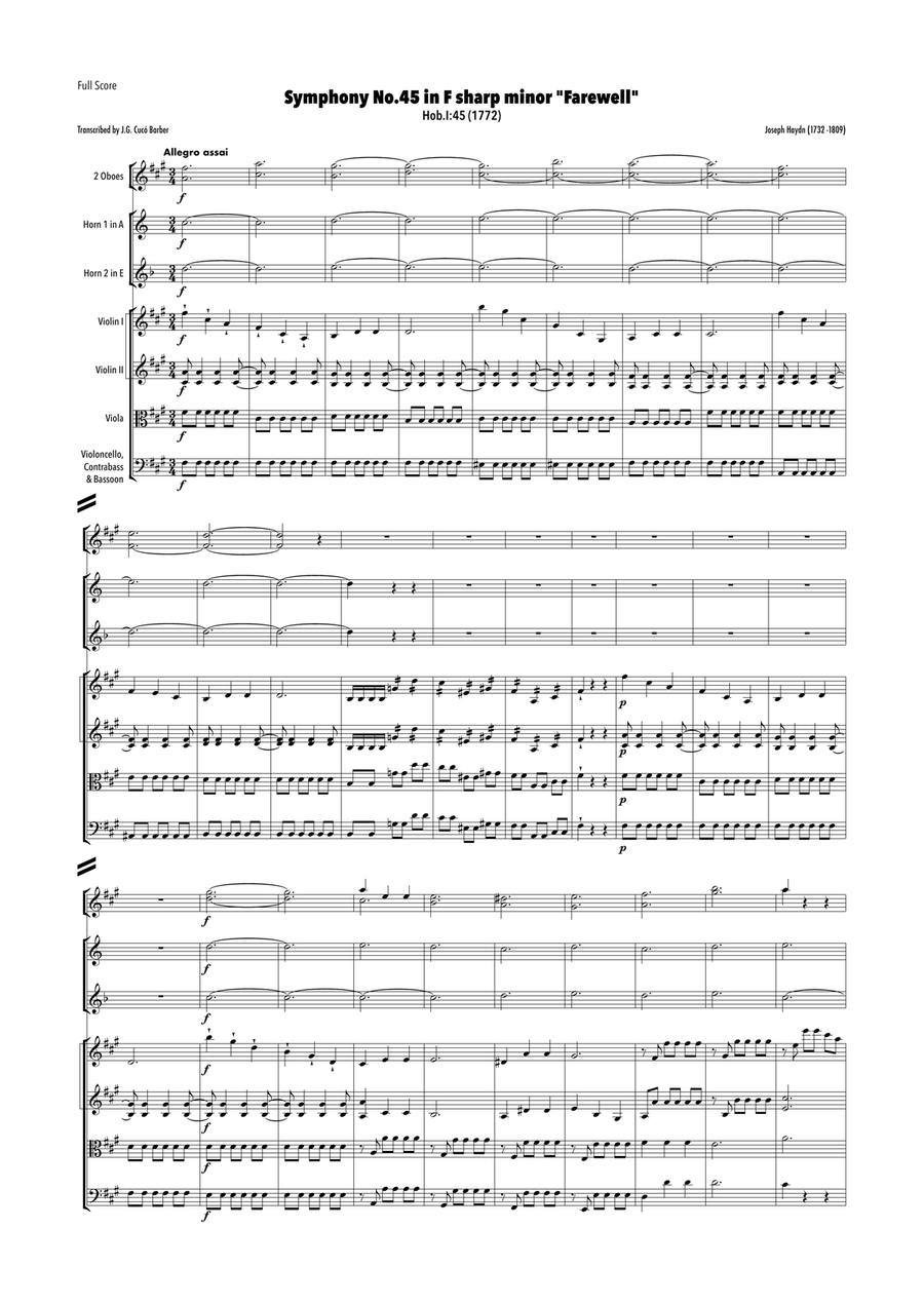 Haydn - Symphony No.45 in F sharp minor, Hob.I:45 