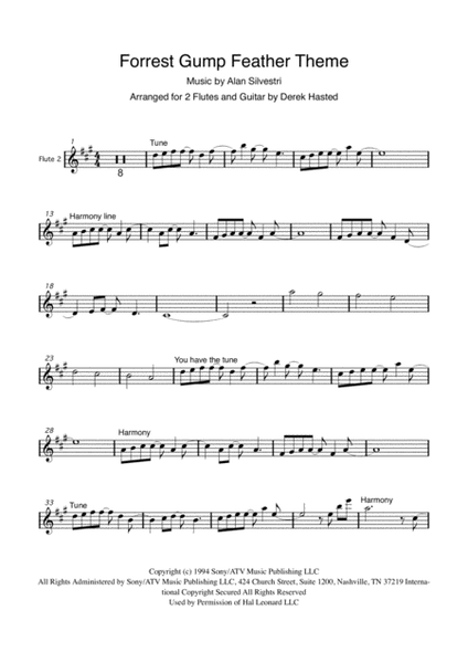 Forrest Gump - Main Title (Feather Theme)  from the Paramount Motion Picture FORREST GUMP  Digital Sheet Music
